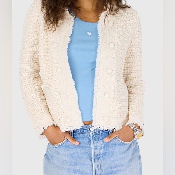 Kerri Rosenthal Sweaters - Kerri Rosenthal Fringe Beaulero Cardigan | color: multi | size: XS
